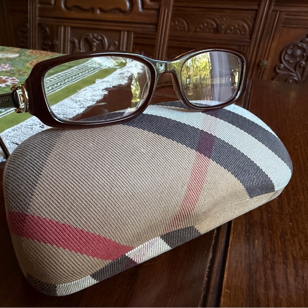 Burberry Designer Eyeglasses – Logo Frames with Lenses & Case